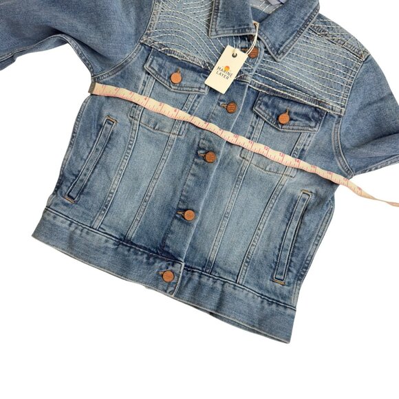 Marine Layer Eileen Embroidered Denim Jacket X-Small Light Wash Copper women new - Picture 8 of 15